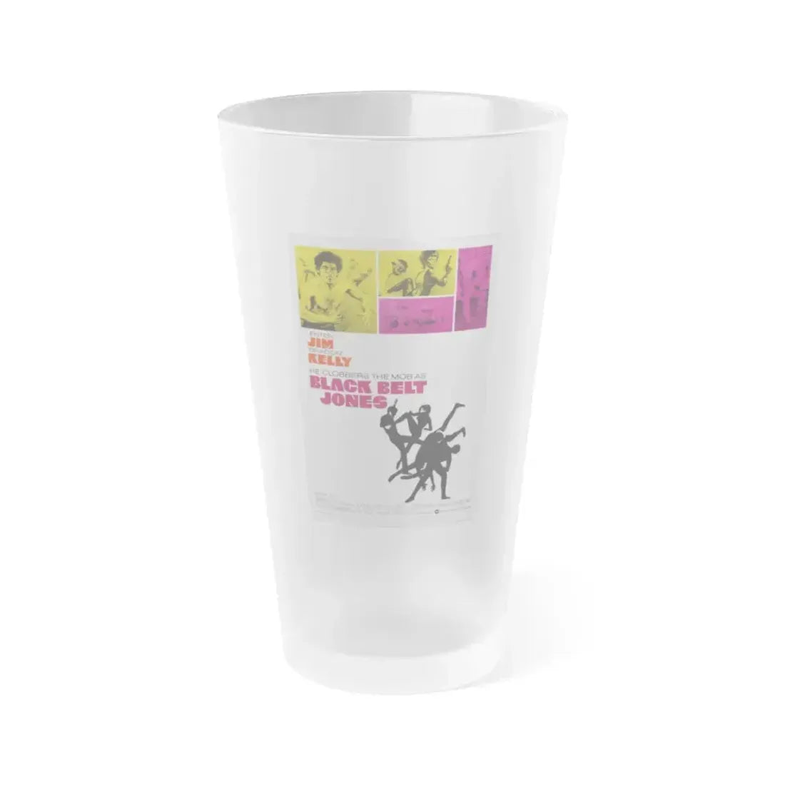 BLACK BELT JONES 1974 Movie Poster - Frosted Pint Glass 16oz 16oz Frosted - Go Mug Yourself