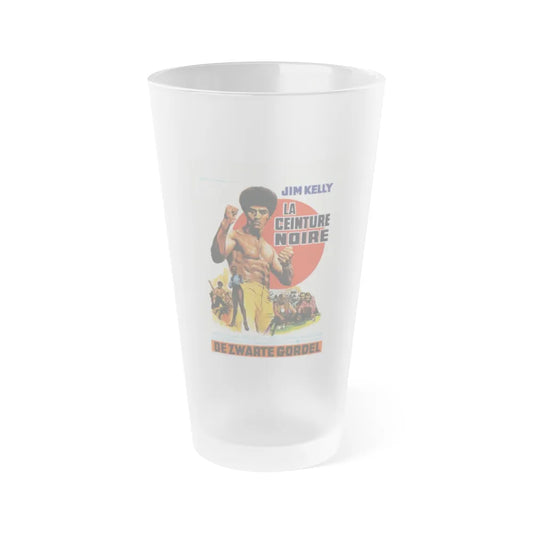 BLACK BELT JONES (BELGIAN) 1974 Movie Poster - Frosted Pint Glass 16oz-16oz-Frosted-Go Mug Yourself