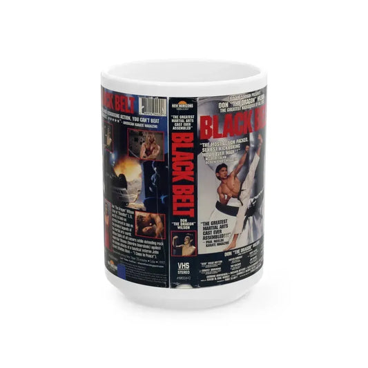 BLACK BELT (VHS COVER) - White Coffee Mug 15oz - Go Mug Yourself