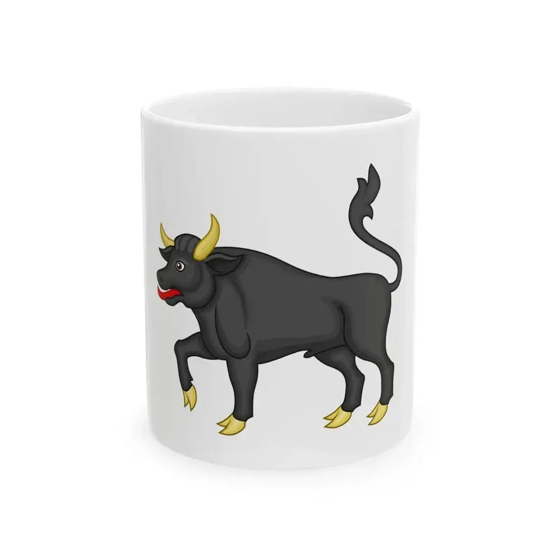 Black Bull of Clarence Badge of Edward IV - White Coffee Mug 11oz - Go Mug Yourself