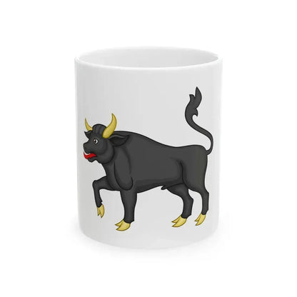 Black Bull of Clarence Badge of Edward IV - White Coffee Mug 11oz - Go Mug Yourself