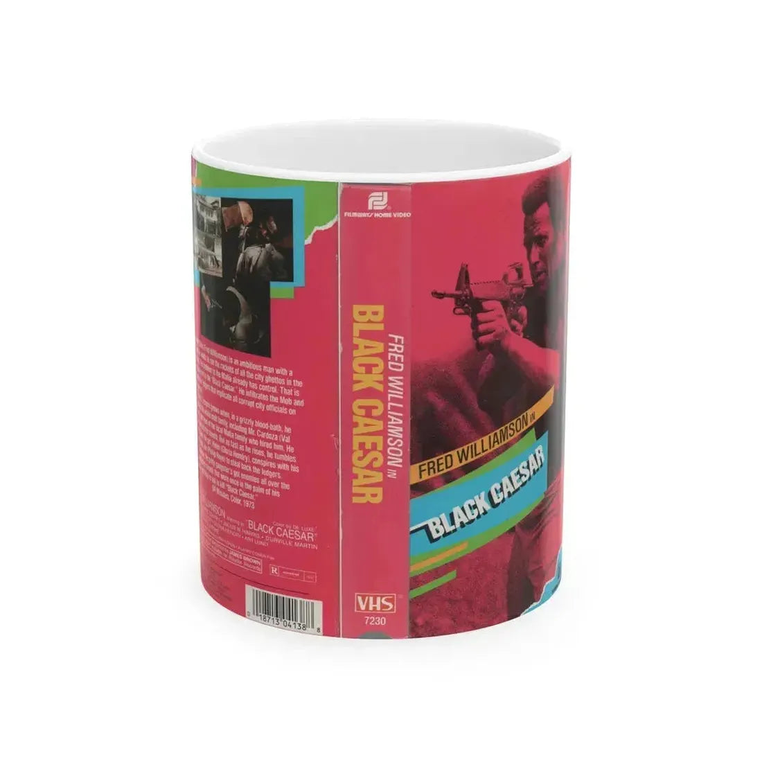 BLACK CAESAR FRED WILLIAMSON (VHS COVER) - White Coffee Mug 11oz - Go Mug Yourself