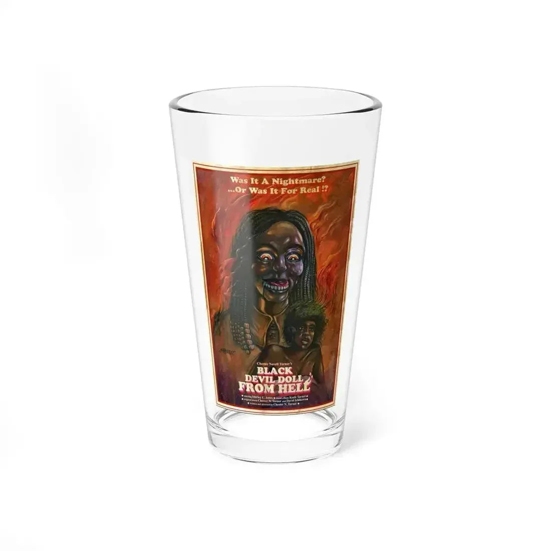 BLACK DEVIL DOLL FROM HELL 1984 Movie Poster - Pint Glass 16oz 16oz - Go Mug Yourself
