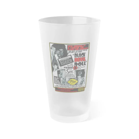 BLACK DEVIL DOLL FROM HELL (TEASER) 1984 Movie Poster - Frosted Pint Glass 16oz Default Title - Go Mug Yourself