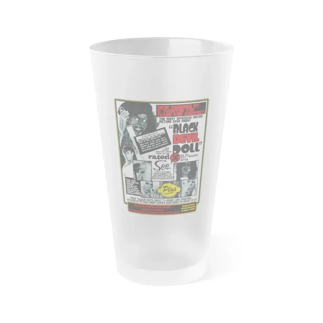 BLACK DEVIL DOLL FROM HELL (TEASER) 1984 Movie Poster - Frosted Pint Glass 16oz Default Title - Go Mug Yourself