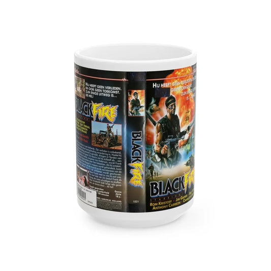 BLACK FIRE (VHS COVER) - White Coffee Mug-15oz-Go Mug Yourself