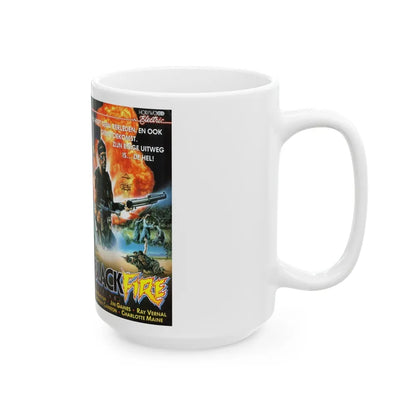 BLACK FIRE (VHS COVER) - White Coffee Mug-Go Mug Yourself