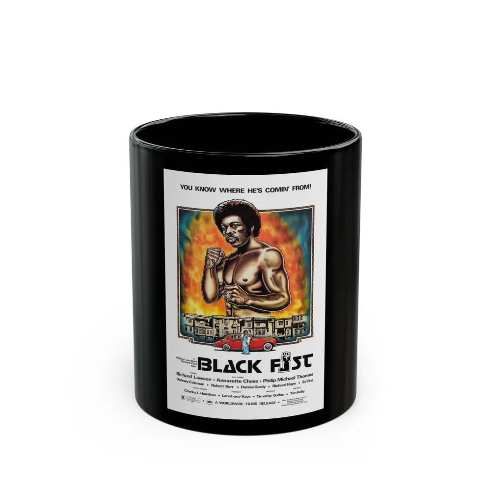 BLACK FIST 1975 Movie Poster - Black Coffee Mug-11oz-Go Mug Yourself