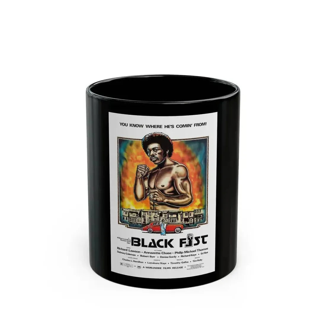 BLACK FIST 1975 Movie Poster - Black Coffee Mug 11oz - Go Mug Yourself