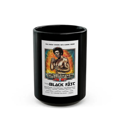 BLACK FIST 1975 Movie Poster - Black Coffee Mug 15oz - Go Mug Yourself