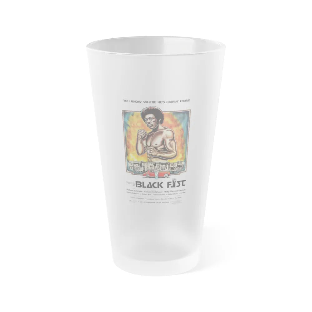 BLACK FIST 1975 Movie Poster - Frosted Pint Glass 16oz-16oz-Frosted-Go Mug Yourself