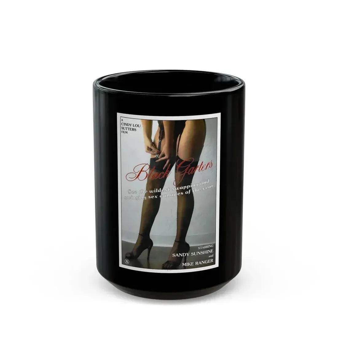 BLACK GARTERS 1981 Movie Poster - Black Coffee Mug 15oz - Go Mug Yourself