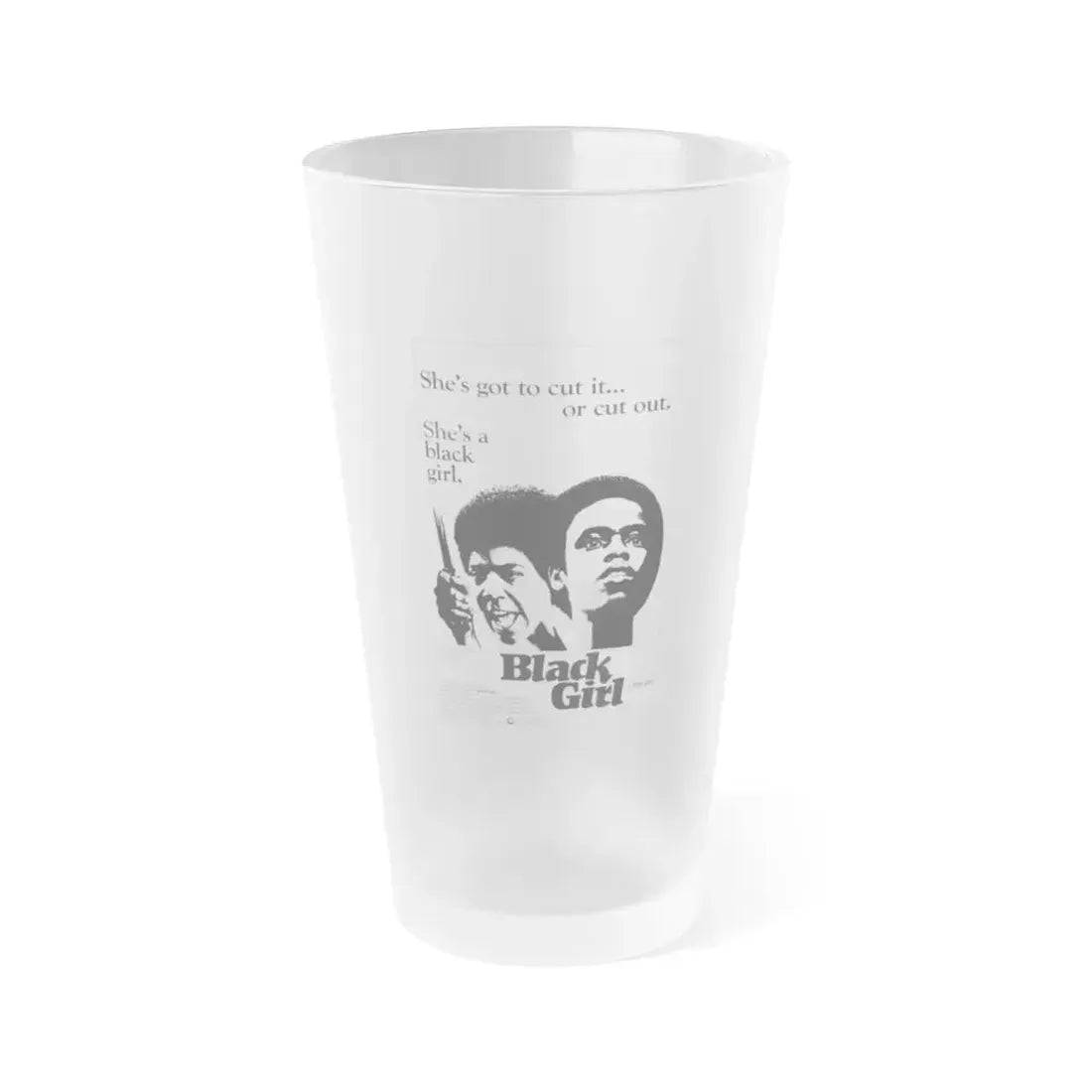 BLACK GIRL 1966 Movie Poster - Frosted Pint Glass 16oz 16oz Frosted - Go Mug Yourself