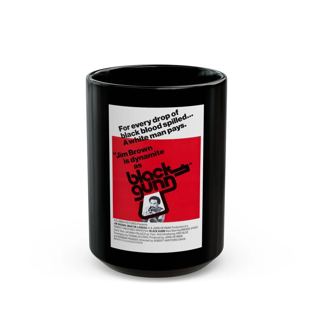 BLACK GUNN 1972 Movie Poster - Black Coffee Mug-15oz-Go Mug Yourself