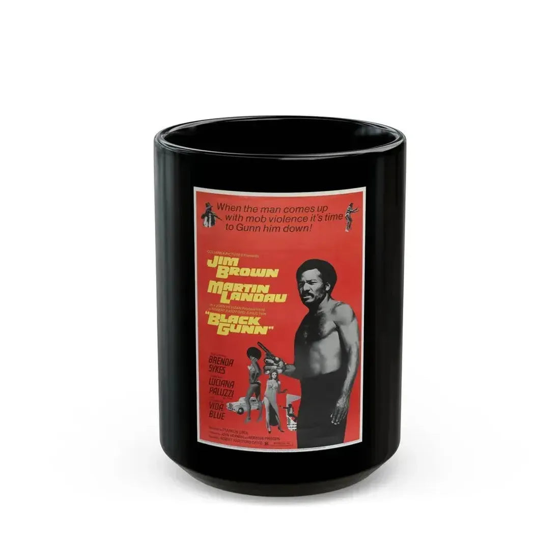 BLACK GUNN (2) 1972 Movie Poster - Black Coffee Mug 15oz - Go Mug Yourself