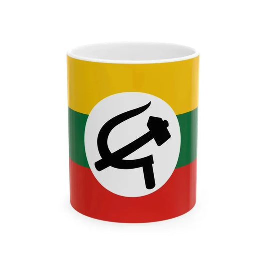Black Hammer and Sickle flag of Burma (Myanmar) White Coffee Mug 11oz - Go Mug Yourself