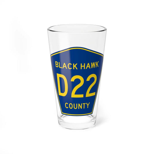 Black Hawk County Route D22 IA (Iowa) (Road Sign) Pint Glass 16oz 16oz - Go Mug Yourself