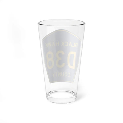 Black Hawk County Route D38 IA (Iowa) (Road Sign) Pint Glass 16oz - Go Mug Yourself