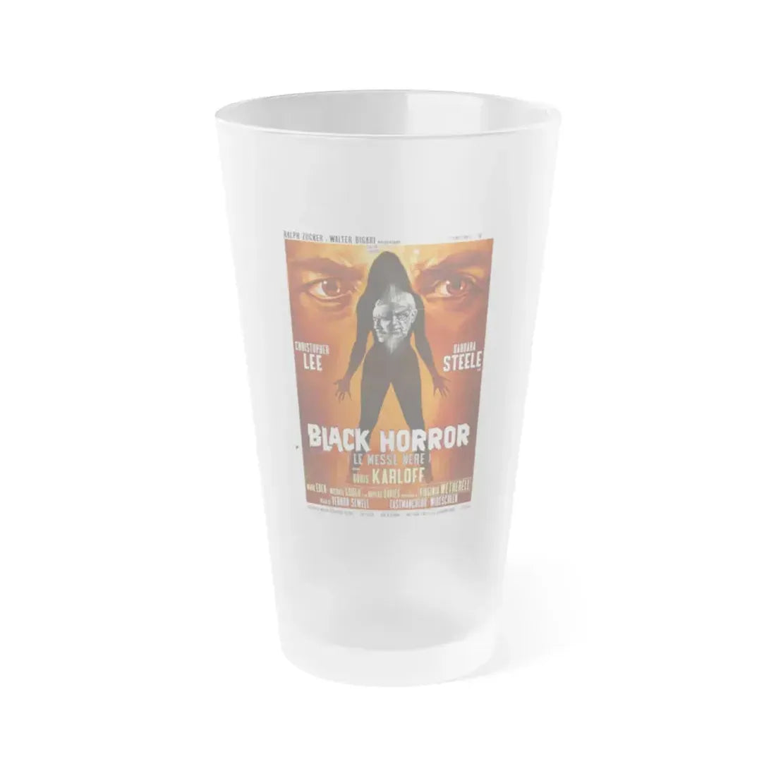 BLACK HORROR 1968 Movie Poster - Frosted Pint Glass 16oz Default Title - Go Mug Yourself