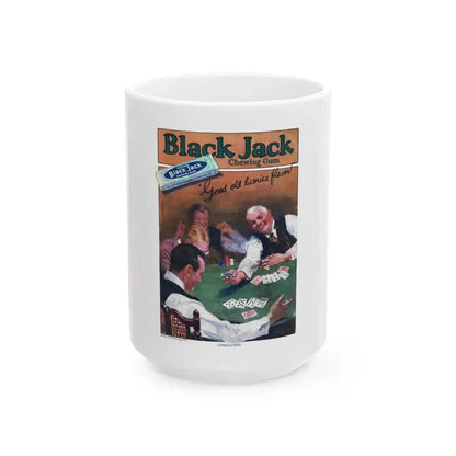 Black Jack ad, Adventure Magazine backcover, May 20, 1923 - White Coffee Mug 15oz - Go Mug Yourself