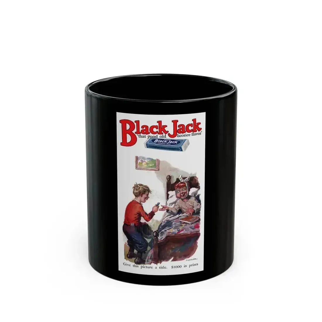 Black Jack ad, Adventure, October 1, 1927 - Black Coffee Mug 11oz - Go Mug Yourself