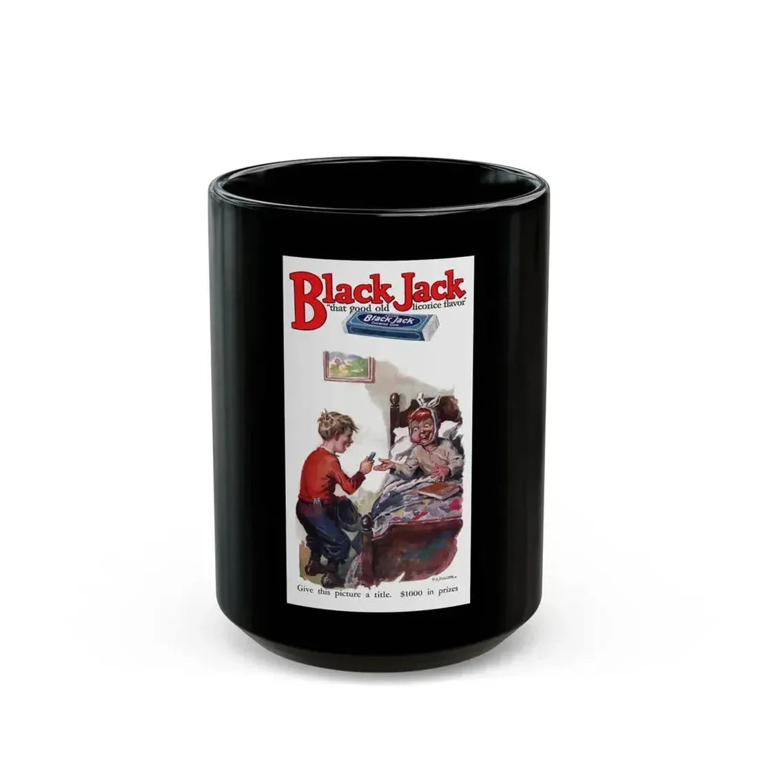 Black Jack ad, Adventure, October 1, 1927 - Black Coffee Mug 15oz - Go Mug Yourself