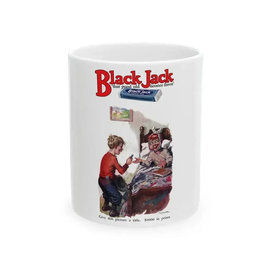 Black Jack ad, Adventure, October 1, 1927 - White Coffee Mug 11oz - Go Mug Yourself