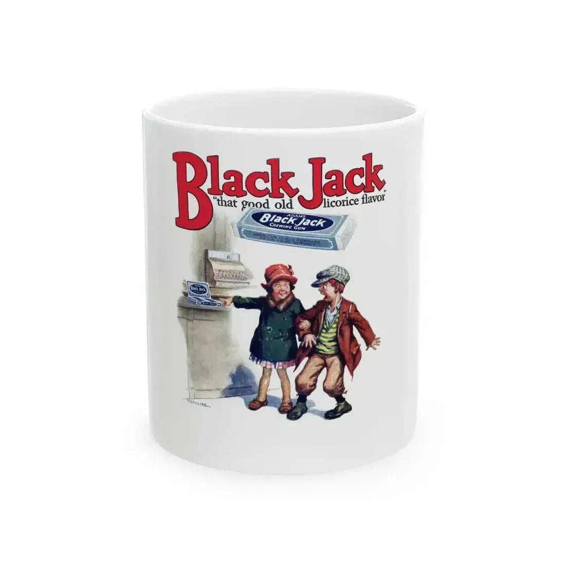 Black Jack ad, Popular Magazine, March 7, 1927 - White Coffee Mug 11oz - Go Mug Yourself