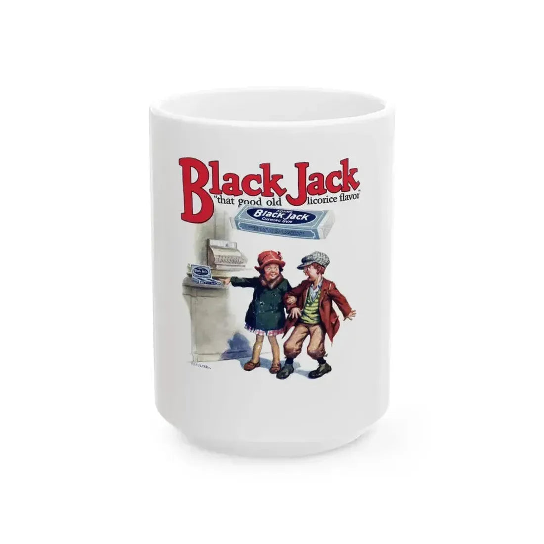 Black Jack ad, Popular Magazine, March 7, 1927 - White Coffee Mug 15oz - Go Mug Yourself