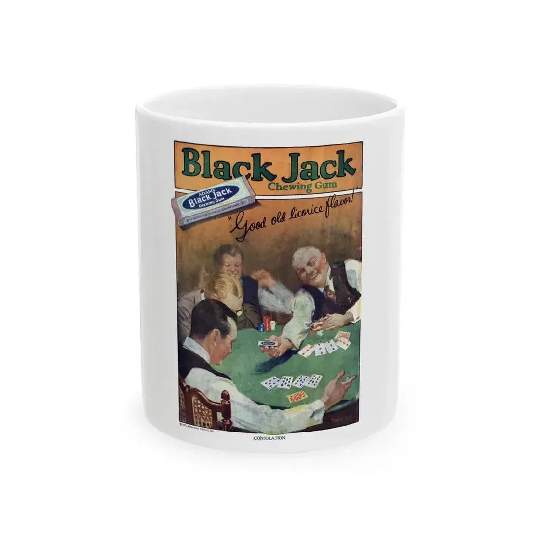 Black Jack ad, The Popular Magazine backcover, April 7, 1923 - White Coffee Mug 11oz - Go Mug Yourself
