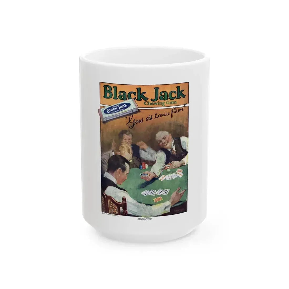 Black Jack ad, The Popular Magazine backcover, April 7, 1923 - White Coffee Mug 15oz - Go Mug Yourself