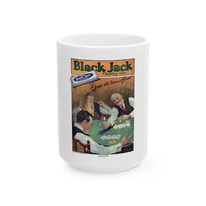Black Jack ad, The Popular Magazine backcover, April 7, 1923 - White Coffee Mug 15oz - Go Mug Yourself