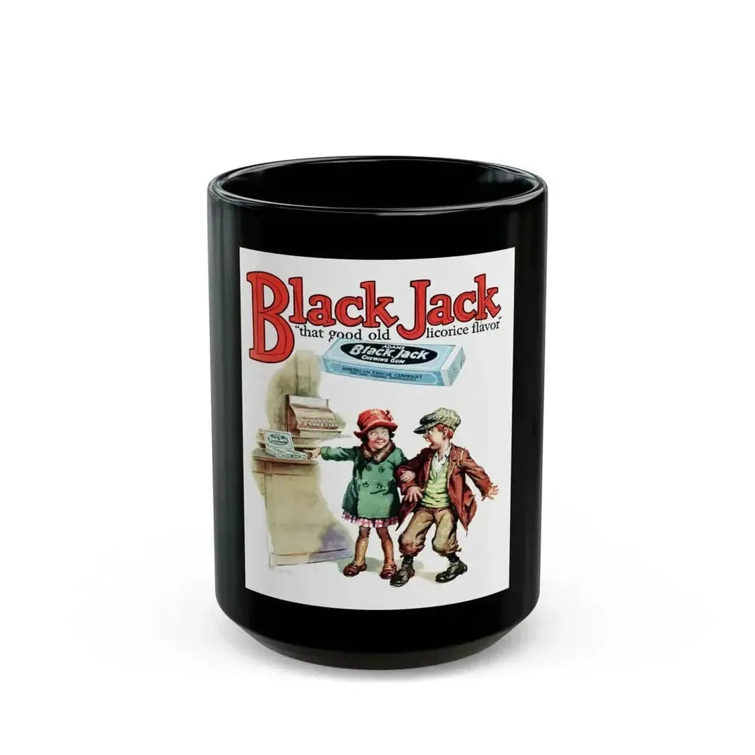 Black Jack ad, True Detective Mysteries, April 1927 - Black Coffee Mug 15oz - Go Mug Yourself
