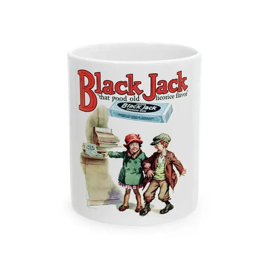 Black Jack ad, True Detective Mysteries, April 1927 - White Coffee Mug 11oz - Go Mug Yourself