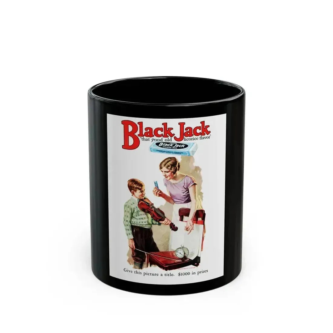 Black Jack ad, True Detective Mysteries, July 1927 - Black Coffee Mug 11oz - Go Mug Yourself