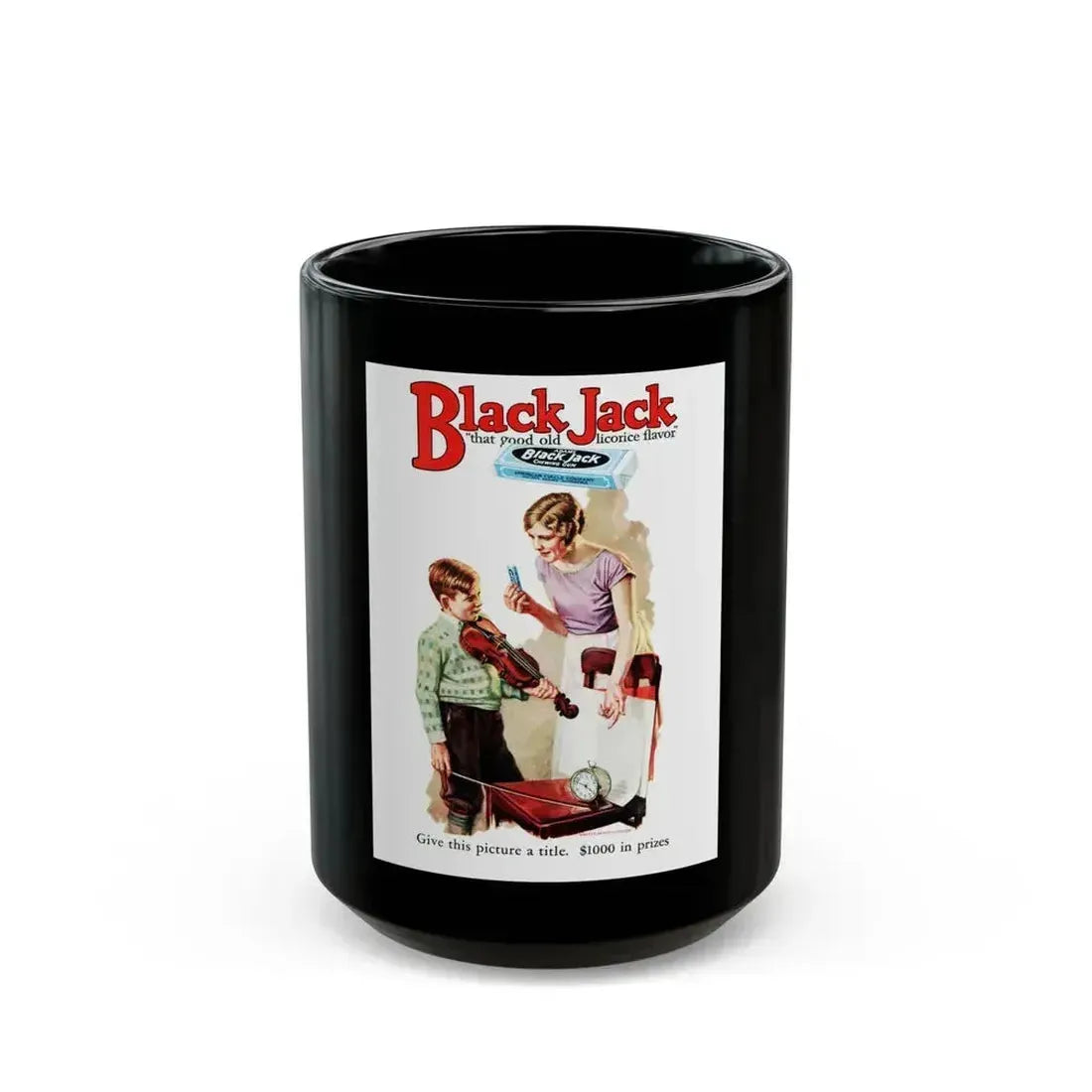 Black Jack ad, True Detective Mysteries, July 1927 - Black Coffee Mug 15oz - Go Mug Yourself