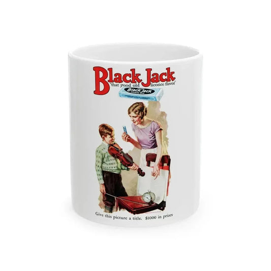Black Jack ad, True Detective Mysteries, July 1927 - White Coffee Mug 11oz - Go Mug Yourself