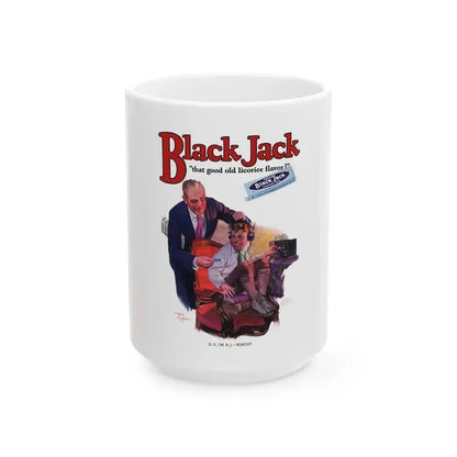 Black Jack advertisement, 1925 - White Coffee Mug 15oz - Go Mug Yourself