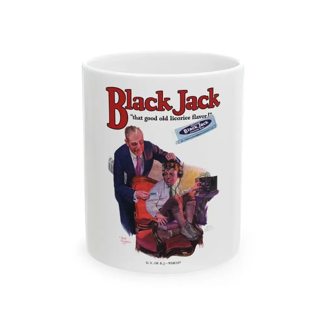 Black Jack advertisement, 1925 - White Coffee Mug - Go Mug Yourself