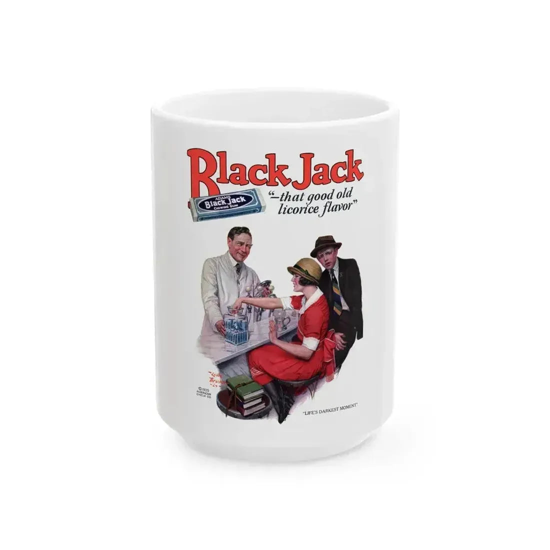 Black Jack advertisement, Adventure, June 20, 1925 - White Coffee Mug 15oz - Go Mug Yourself