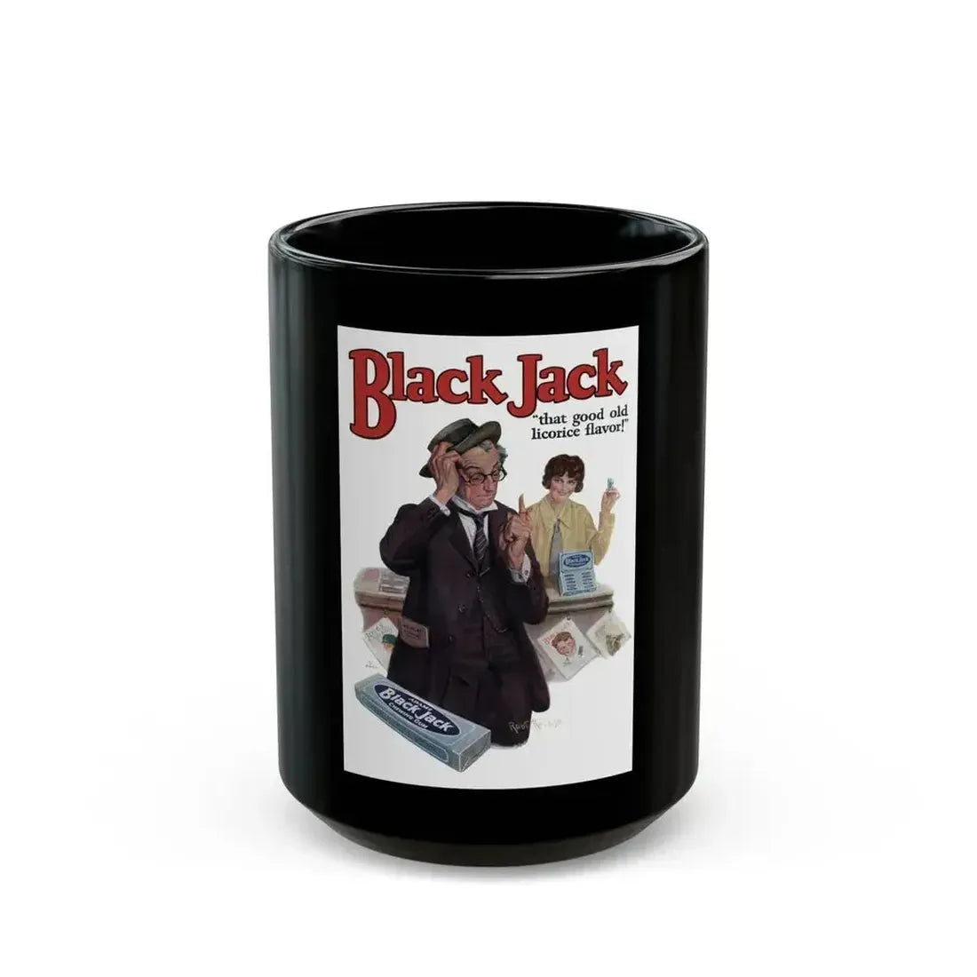 Black Jack advertisement, Adventure, November 8, 1926 - Black Coffee Mug 15oz - Go Mug Yourself
