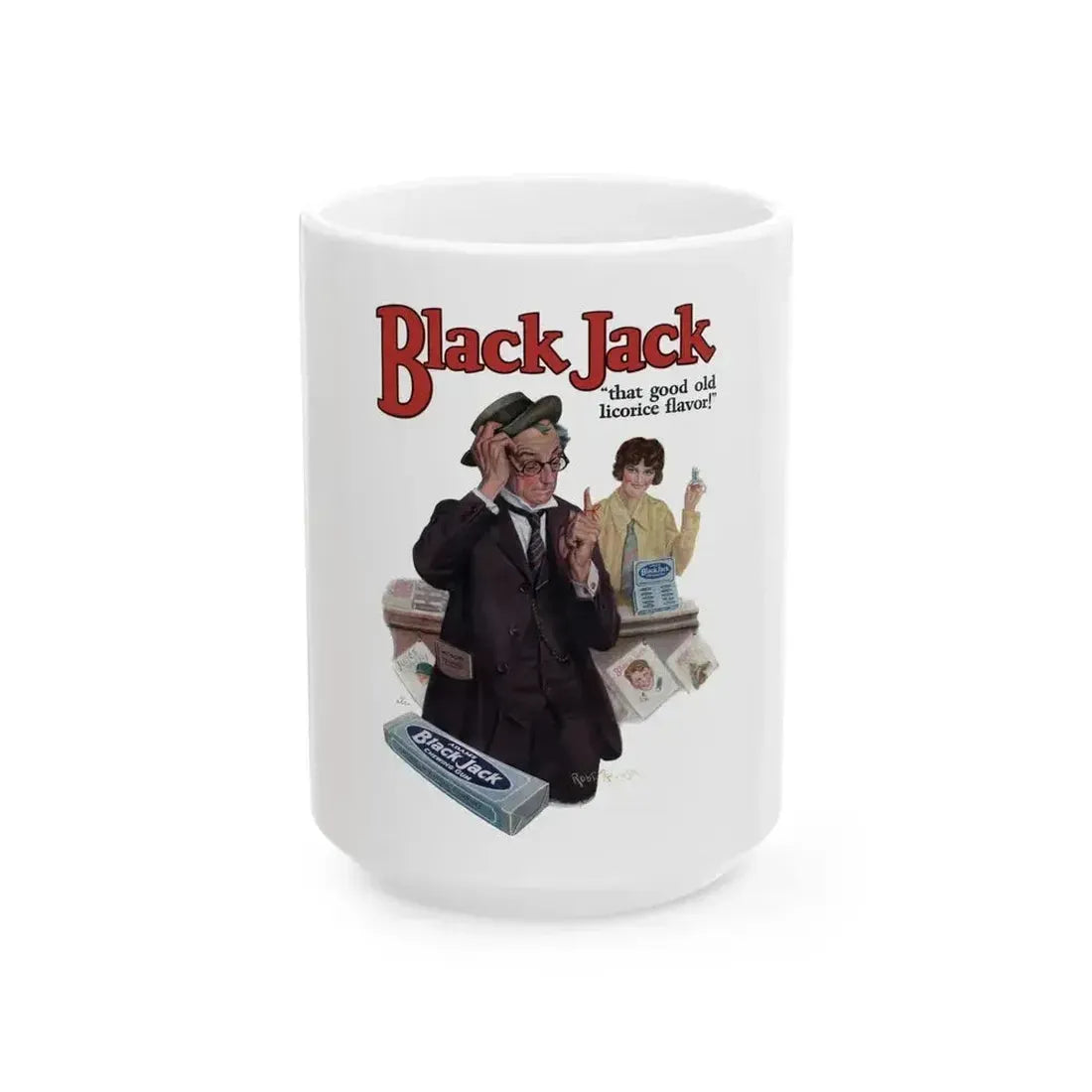 Black Jack advertisement, Adventure, November 8, 1926 - White Coffee Mug 15oz - Go Mug Yourself