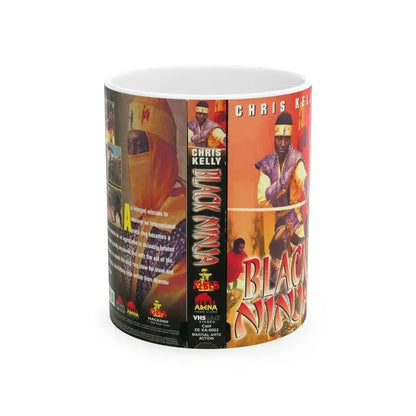 BLACK NINJA (VHS COVER) - White Coffee Mug 11oz - Go Mug Yourself