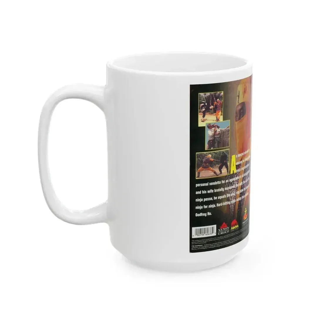 BLACK NINJA (VHS COVER) - White Coffee Mug - Go Mug Yourself