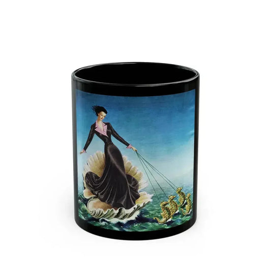 Black Pearl in a Pink Setting, Textron advertisement, 1953 - Black Coffee Mug 11oz - Go Mug Yourself