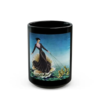 Black Pearl in a Pink Setting, Textron advertisement, 1953 - Black Coffee Mug 15oz - Go Mug Yourself