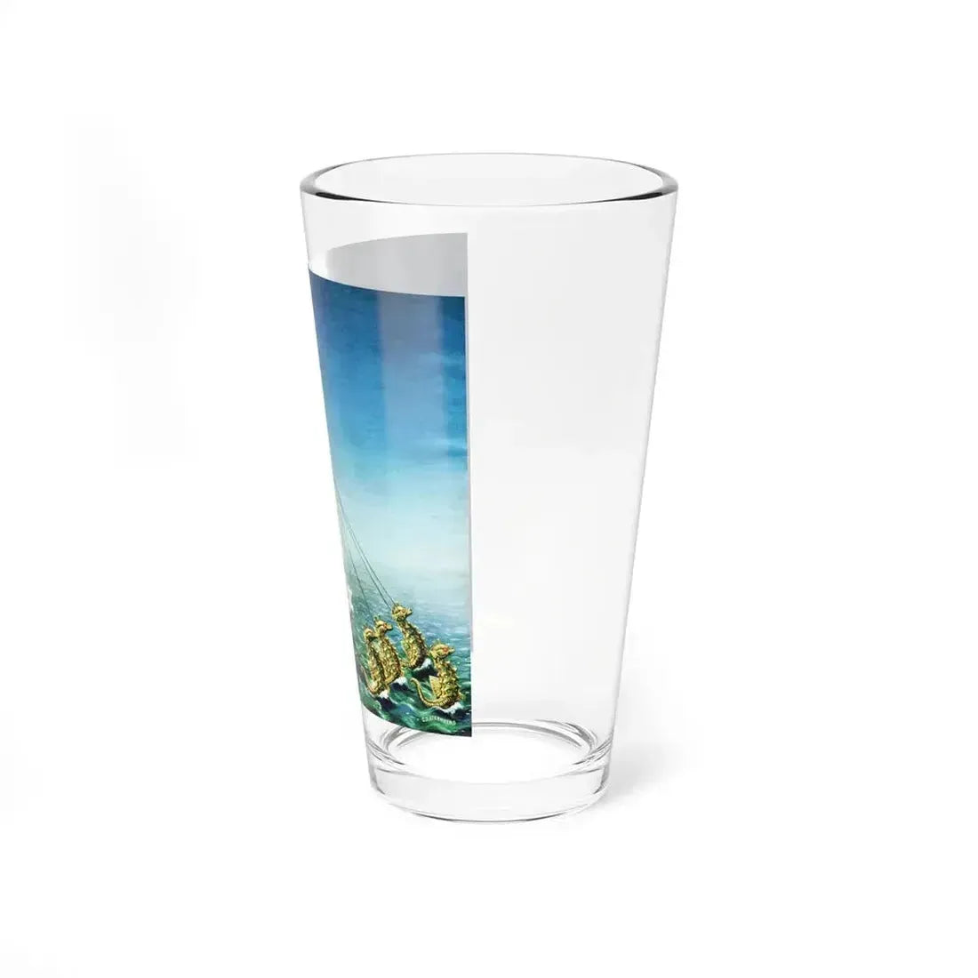 Black Pearl in a Pink Setting, Textron advertisement, 1953 (Magazine Illustration) Pint Glass 16oz - Go Mug Yourself