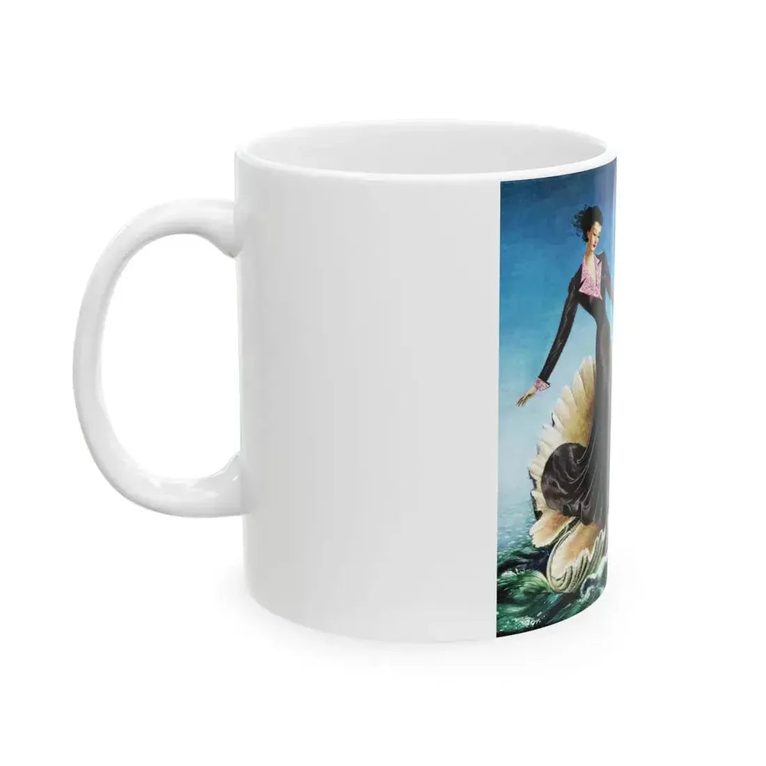 Black Pearl in a Pink Setting, Textron advertisement, 1953 - White Coffee Mug - Go Mug Yourself