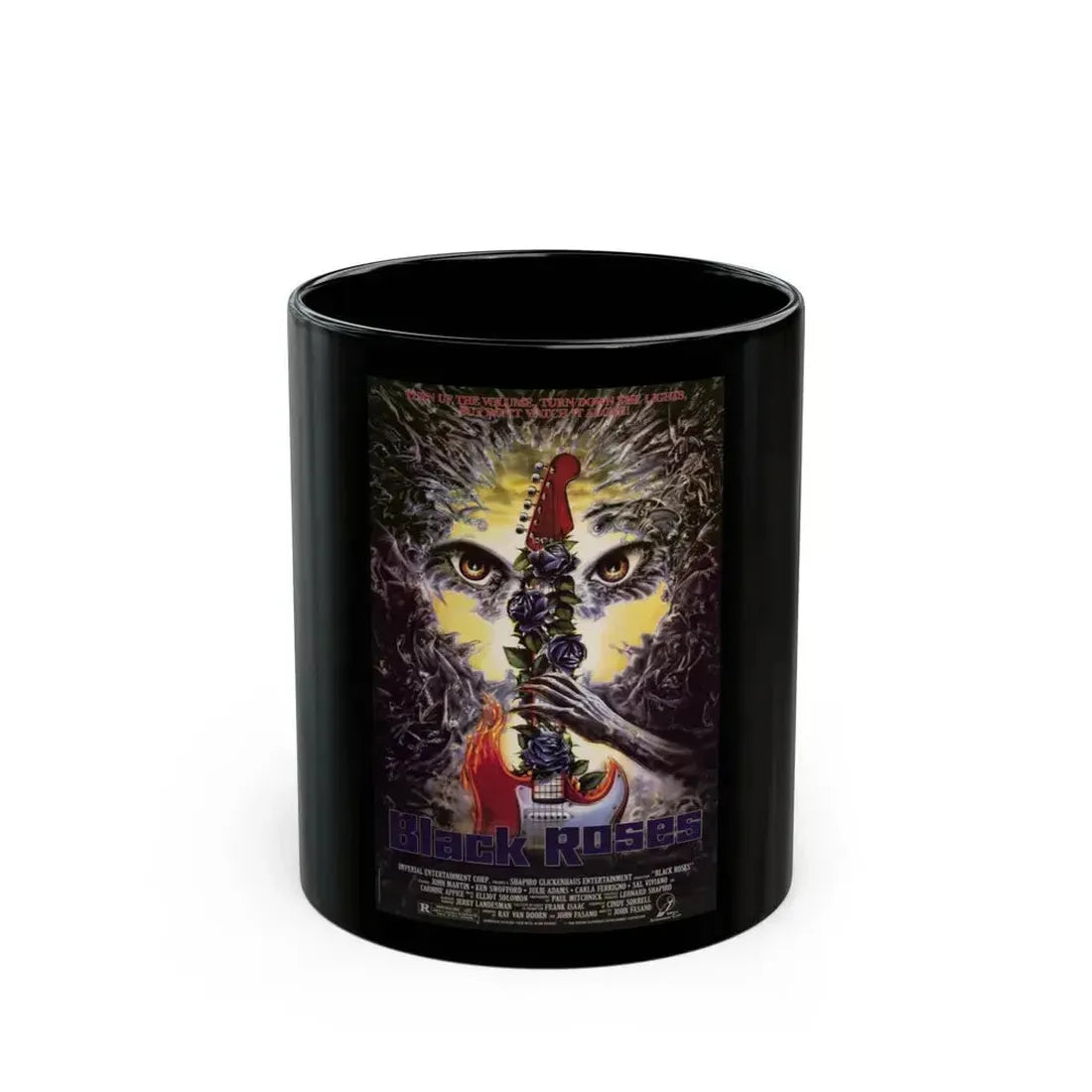 BLACK ROSES 1988 Movie Poster - Black Coffee Mug 11oz - Go Mug Yourself