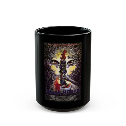 BLACK ROSES 1988 Movie Poster - Black Coffee Mug-15oz-Go Mug Yourself